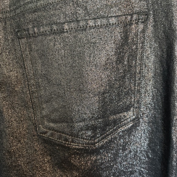 Old Navy High Rise OG Loose Metallic Bronze Wide Leg Womens Jeans Size 10 - Picture 7 of 15